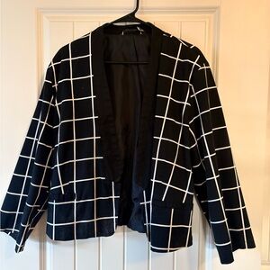 Black and White Grid Pattern Women's Jacket